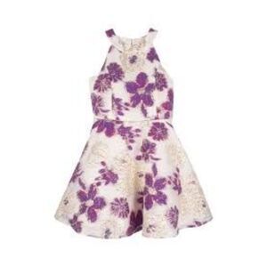 Zunie Nordstrom Kids' Floral Organza Party Dress In Ivory Multi Girls' Size 8